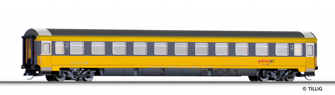 Tillig TT Bahn - Rychlíkový vůz 2. třídy Bmz "RegioJet" (TT)