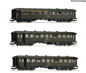 3- dílný set rychlíkových vozů (1x 1./2.třídy ABhrx a 2x 2.třídy Bhixt)