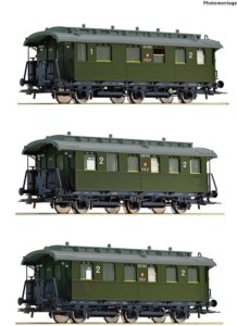 3- dílný set rychlíkových vozů (1x 1./2.třídy ABiy a 2x 2.třídy Biy)