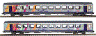 Sada 2 osobních vozů řady ALSACE 1./2. třídy, drah SNCF