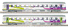 Sada 2 osobních vozů  2. třídy, drah SNCF