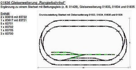 01836 Tillig TT Bahn - Rozšiřující set kolejí, kolejivo s podložím, nákladové nádraží