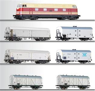 Set s dieselovou lokomotivou V180 a 6 chladírenských vagonů