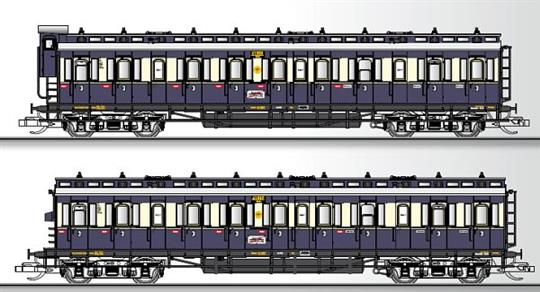tillig 01654 Set 2 ks. oddílových vagonů TT