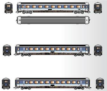 3-dílný set rychlíkových vagonů