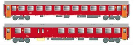 Set 2 rychlíkových vozů 2.tř. se služebním oddíle