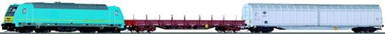  Startset pro začátečníky, dieselová lokomotiva TRAXX se 2 nákladními vozy, kolejový ovál (koleje s 