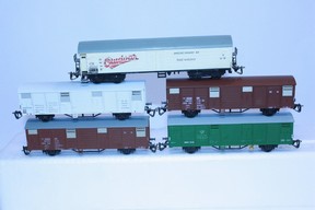 Set 4 nákladních vozů DR + ČSD  Berliner  TT Bahn nový špičkový vitrinový model (TT)