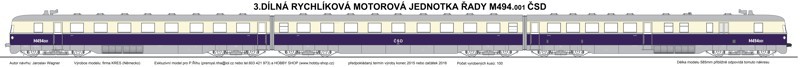 3-dílná motorová jednotka řady M494.001 ex 137 "Köln" - DCC ČSD