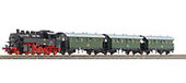 TILLIG Souprava sestávající se z parní lokomotivy BR 86, 3 osobních vozů kolejí a trafa s doplnky.