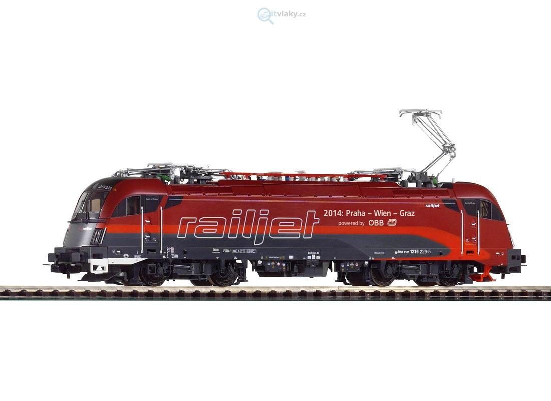 PIKO 59914 Model elektrické lokomotivy 4 pantografy Rh 1216 Railjet