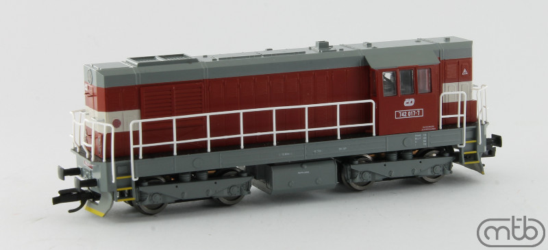 Model dieselové lokomotivy TT742 017 ČD
