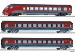 Tillig TT Bahn - 3-dílný set vozů Railjet, 2x 2.třída a řídící vůz (TT)