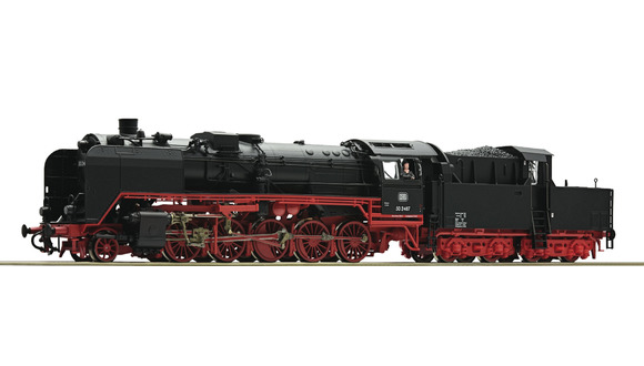 H0 - Parní lokomotiva 50 2487, DB tendr s kabinou / Roco 72174