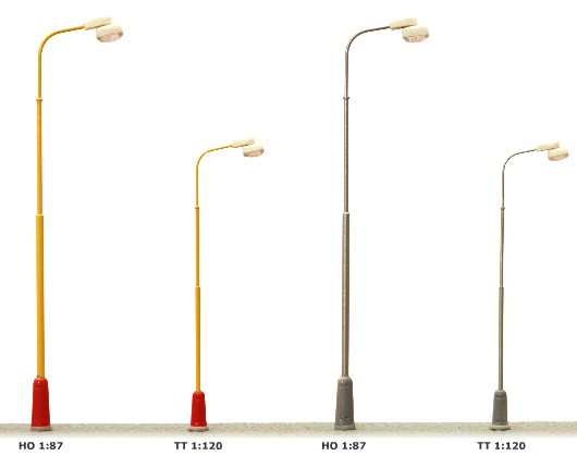 TT Pouliční lampa - stříbrný ocelový stožár, bílá LED
