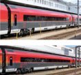 01781 Tillig TT Bahn - Souprava dvou rychlíkových vozů Railjet, 2x 2.třída