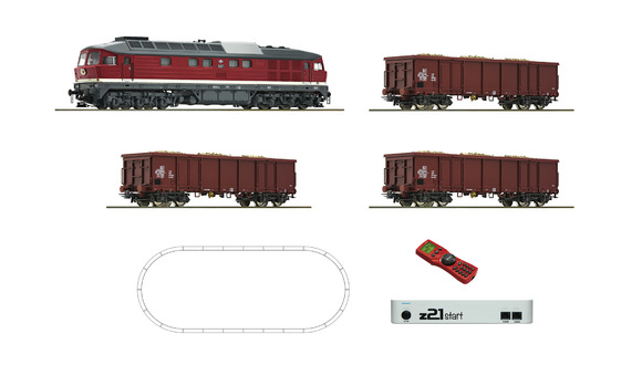 51292 Roco Digitální startset z21 - nákl. vlak s dieselovou lokomotivou řady 132, DR