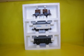 Set 3 nákladních vagónů různých drah (HO)