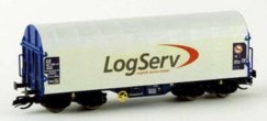 51136 Kuehn - Vůz s posuvnou plachtou Shimmns"LogServ", 2 ks