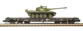 12092 SDV Model - Plošinový vůz Sammp 10 s tankem T-54/55, stavebnice SDV Model