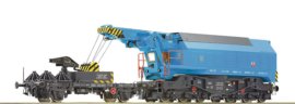 73038 Roco - Plně funkční železniční otočný jeřáb EDK 750 s pohyblivým teleskopickým ramenem, DCC se