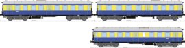 42135 Kuehn - Souprava tří osobních vozů S-bahn "Altenberg"1x BC4i-35a, 2x C4i-35a, modro/žluté