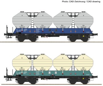 77003 Roco - Souprava dvou vozů na přepravu cementu Uacs