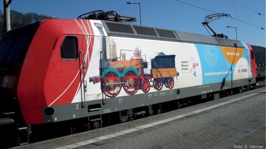 05032 Tillig TT Bahn - Elektrická lokomotiva řady 146 025 "VVO / Verkehrsmuseum Dresden"