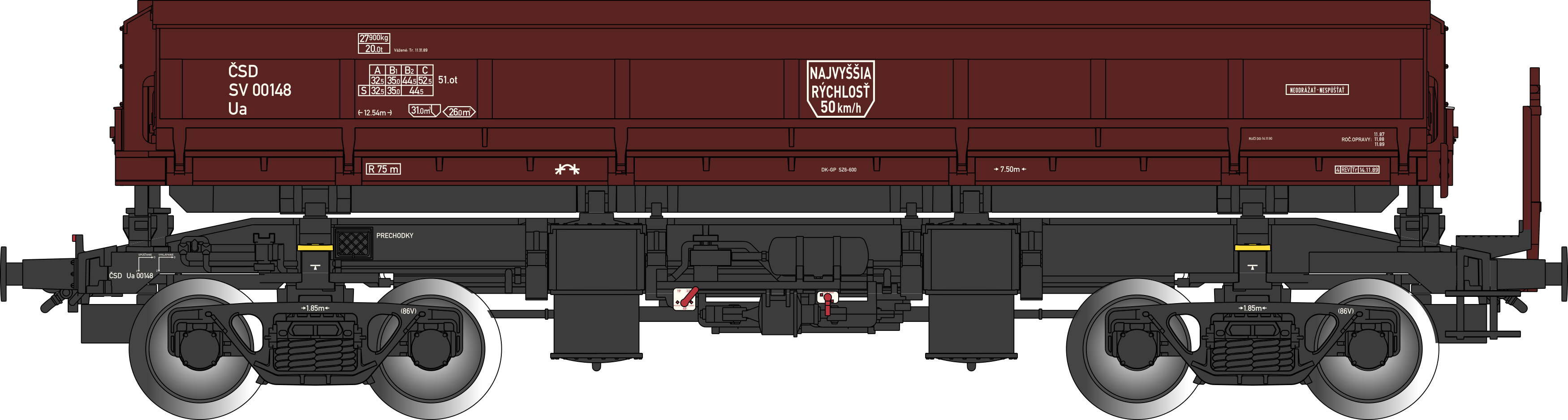 Albert Model Nákladní 4 osý vagón CSD (HO)