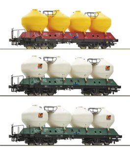 6600180 Roco - 3- dílný set vozů na přepravu cementu Uacs