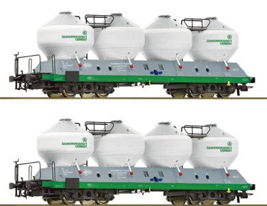 6600237 Roco - Souprava dvou vozů na přepravu cementu UACS 451.1 "Českomoravský cement "