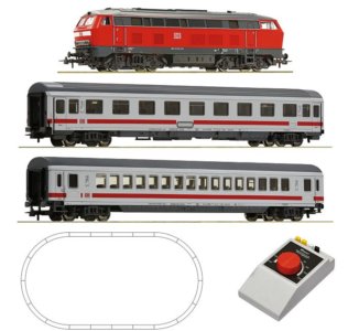 5100016 Roco - Analogový startset s dieselovou lokomotivou BR218 a dvěma rychlíkovými vozy, ovál kol