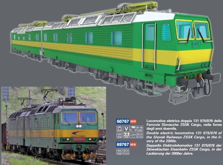 A.C.M.E. 69767 Elektrická dvojitá lokomotiva 131 075/076 ZSSK-Cargo DCC/Zvuk (HO)