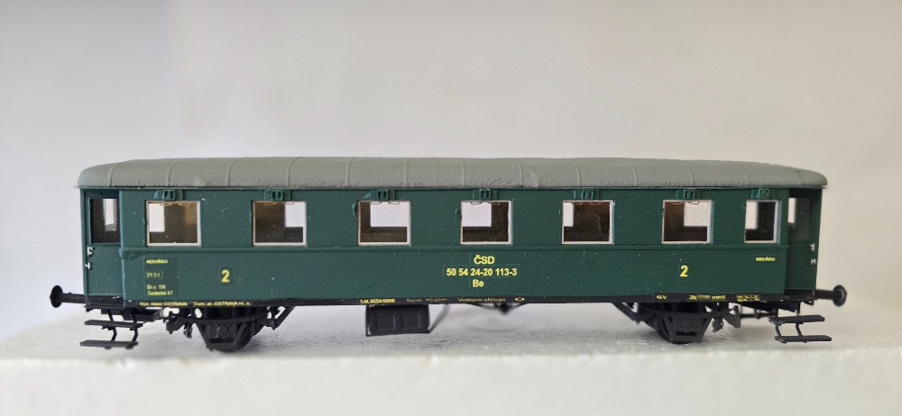 Celokovový model osobní vozu ČSD HO
