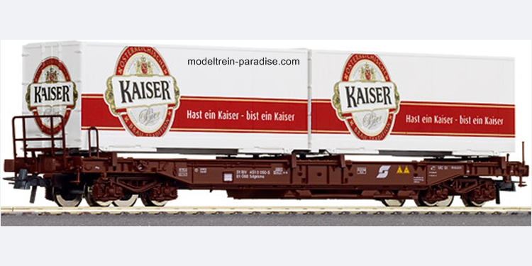 Roco 66585 plošinový kontejnerový vůz Kaiser (HO)