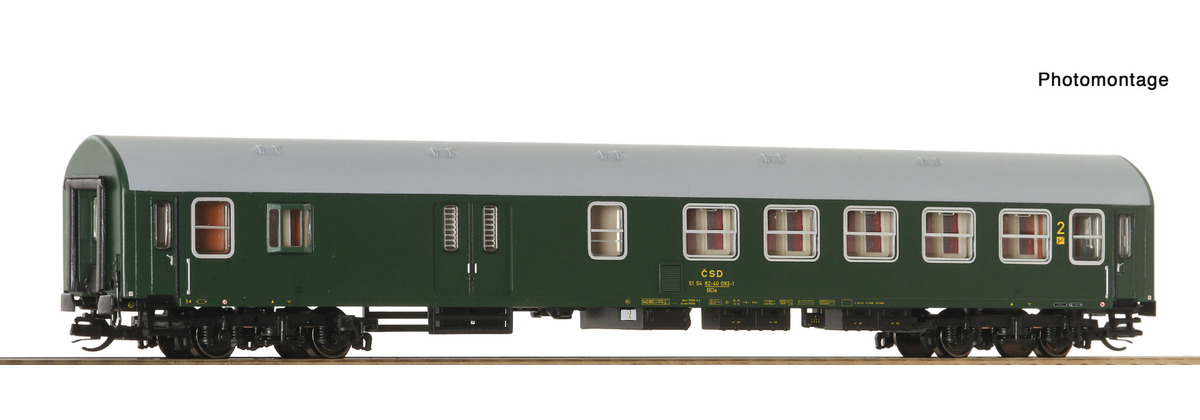 Roco 6280042 ROCO 6280042 TT - RYCHLÍKOVÝ VŮZ 2. TŘÍDY SE ZAVAZADLOVÝM ODDÍLEM, TYP BDA